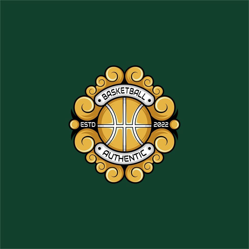 pallacanestro sport emblema logo vettore