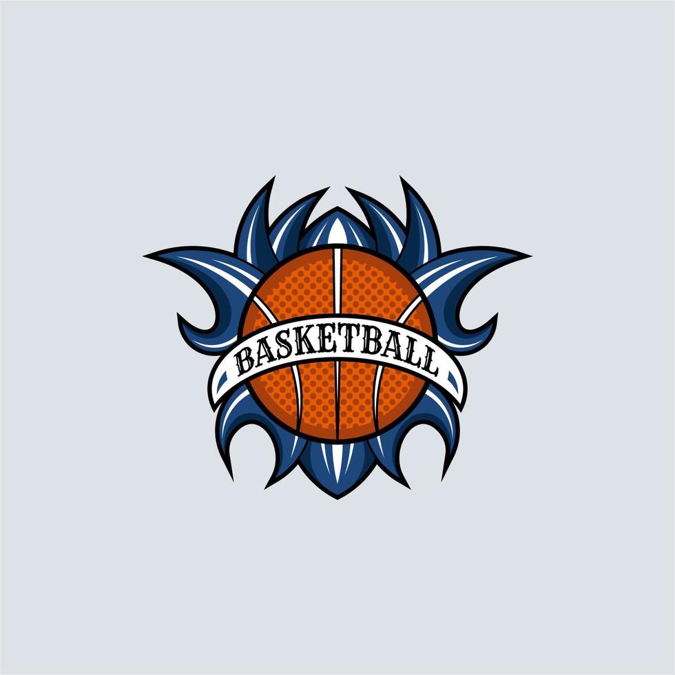 pallacanestro sport emblema logo vettore