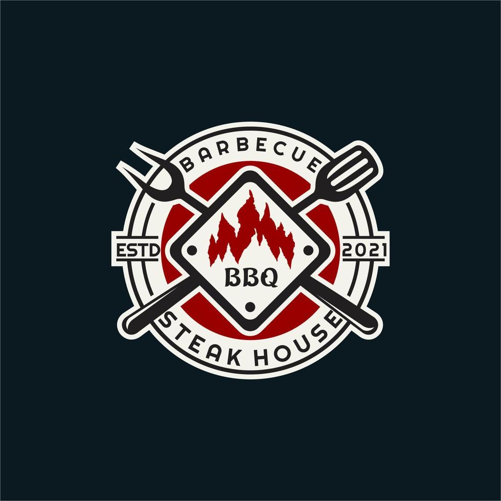 barbecue emblema logo vettore