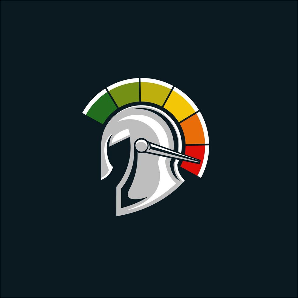 Gladiatore emblema logo e velocità vettore
