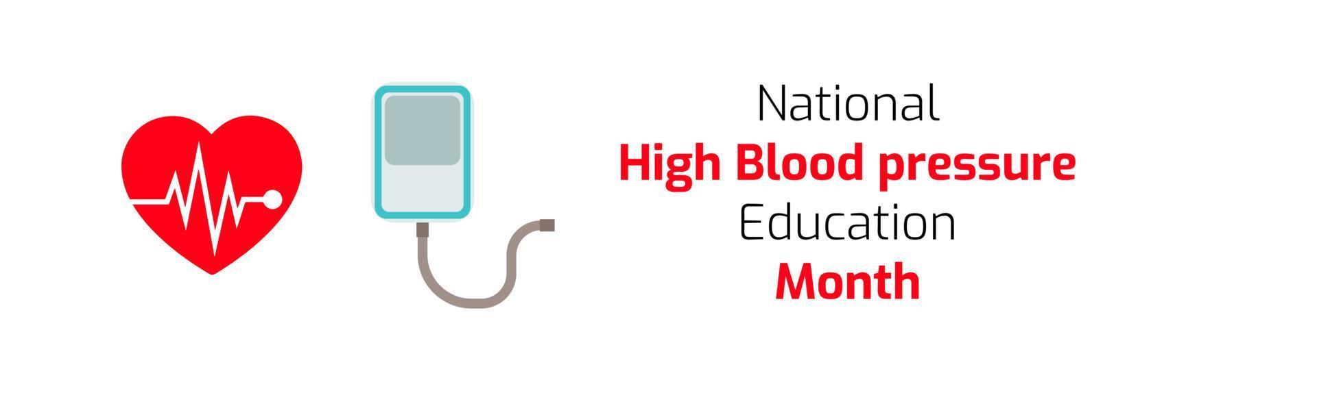 nazionale alto sangue pressione formazione scolastica mese vettore illustrazione.nazionale alto sangue pressione formazione scolastica mese bandiera manifesto sfondo