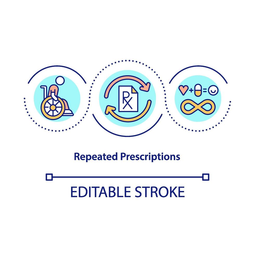 icona del concetto di prescrizioni ripetute vettore