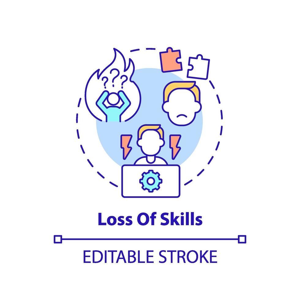 perdita di icona del concetto di abilità vettore