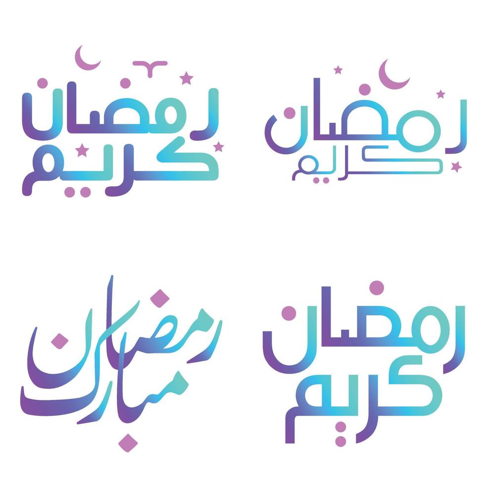 celebrare Ramadan kareem con pendenza islamico calligrafia vettore illustrazione.