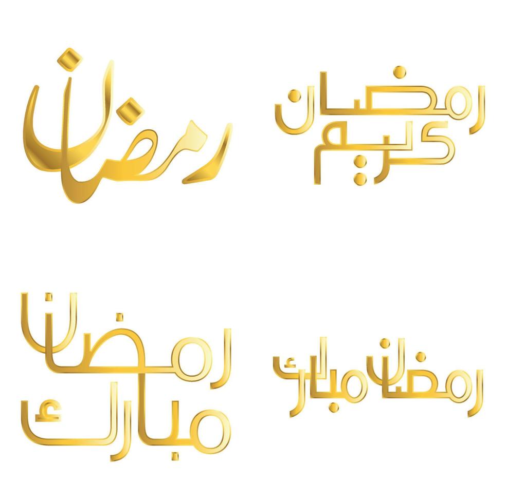 Arabo tipografia vettore illustrazione per d'oro Ramadan kareem saluti e auguri.