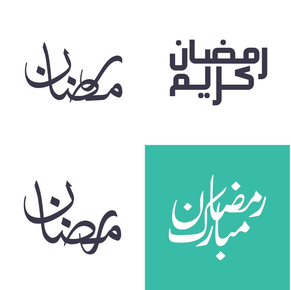 impostato di semplice Ramadan Arabo calligrafia imballare per musulmano feste. vettore