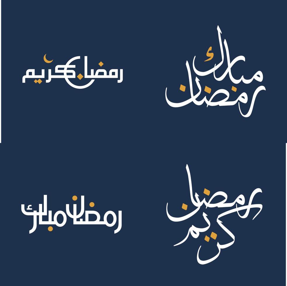celebrare Ramadan kareem con bianca calligrafia e arancia design elementi vettore design.