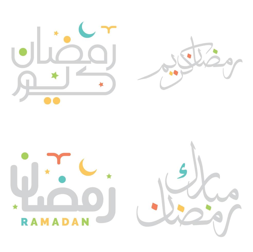 Arabo calligrafia Ramadan kareem auguri per islamico digiuno mese. vettore