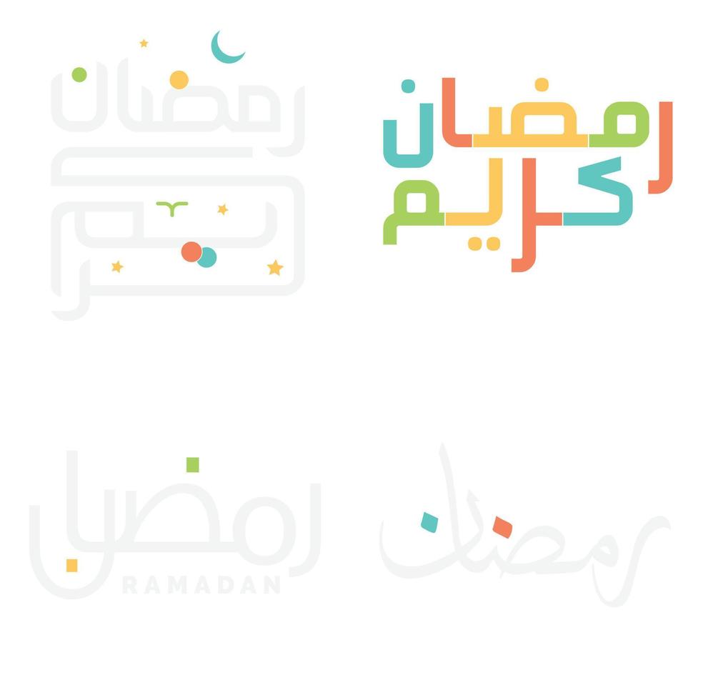 Arabo calligrafia vettore illustrazione per Ramadan kareem saluto carte.