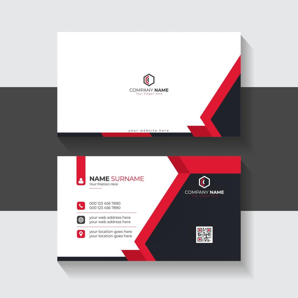 creativo e moderno attività commerciale carta modello design con rosso e bianca disposizione per attività commerciale presentazione vettore