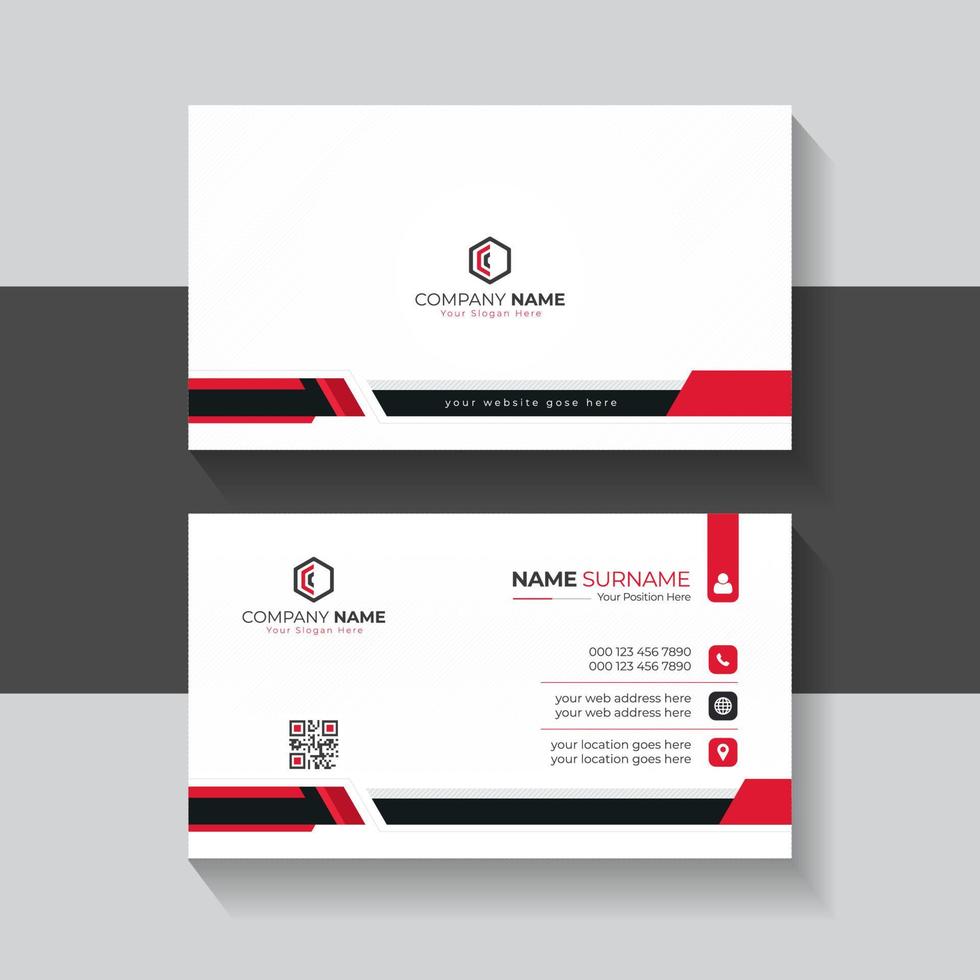 pulito e semplice moderno attività commerciale carta modello con nero e rosso colore disposizione per attività commerciale presentazione vettore