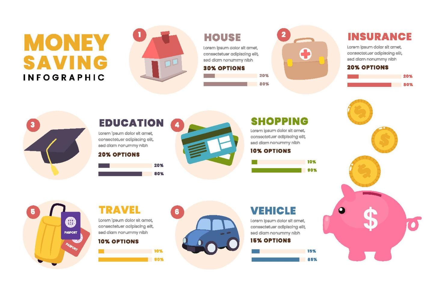 i soldi Salvataggio Infografica vettore
