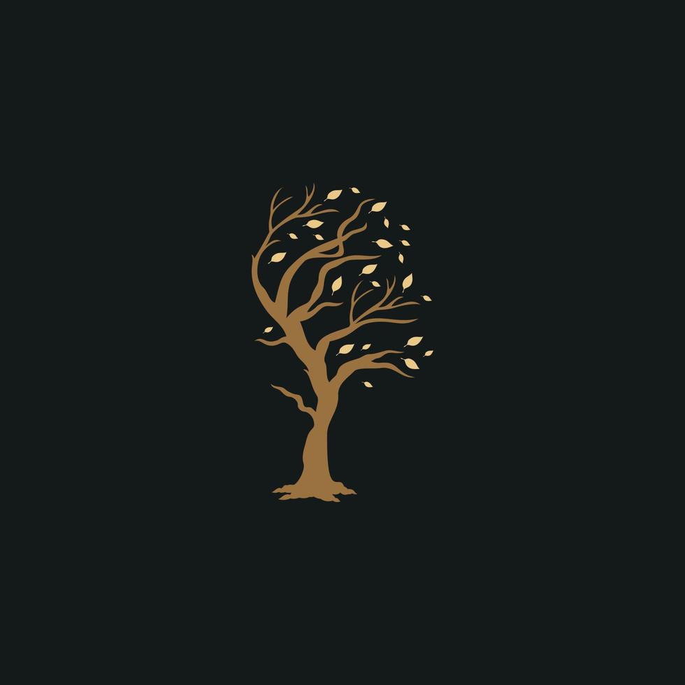 lusso albero silhouette logo vettore