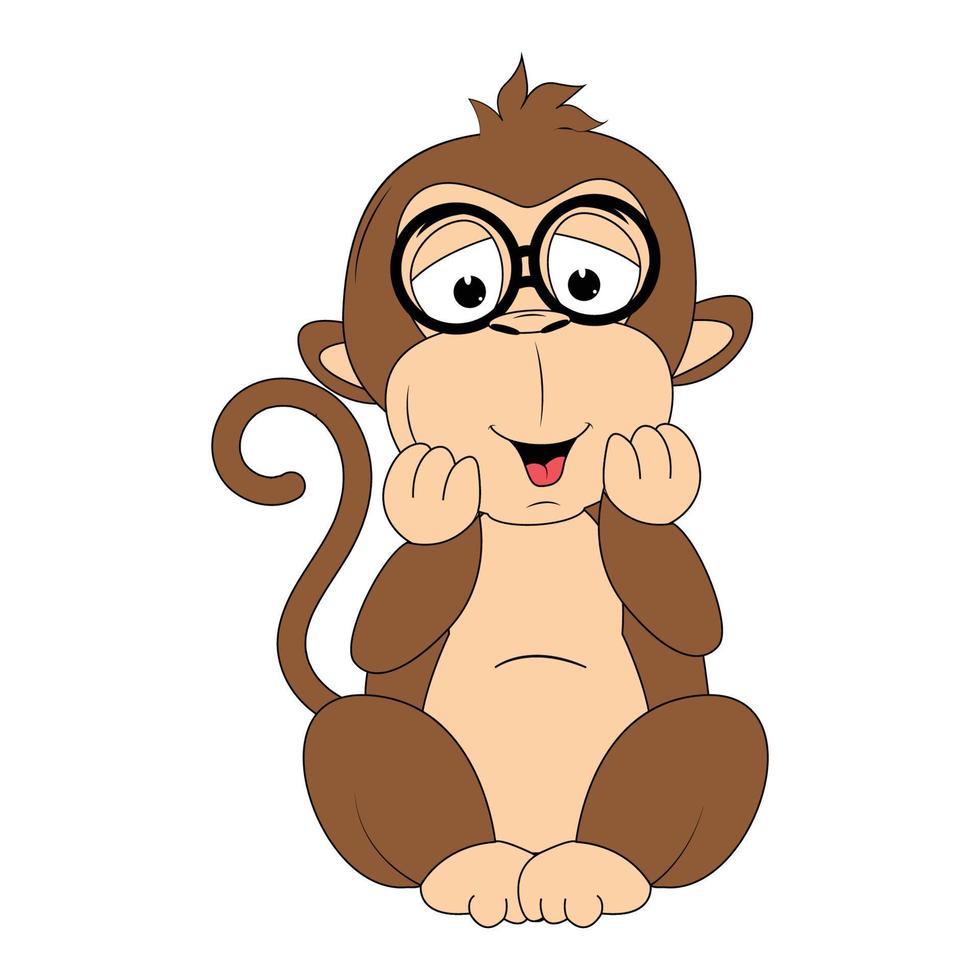 simpatico cartone animato animale scimmia vettore
