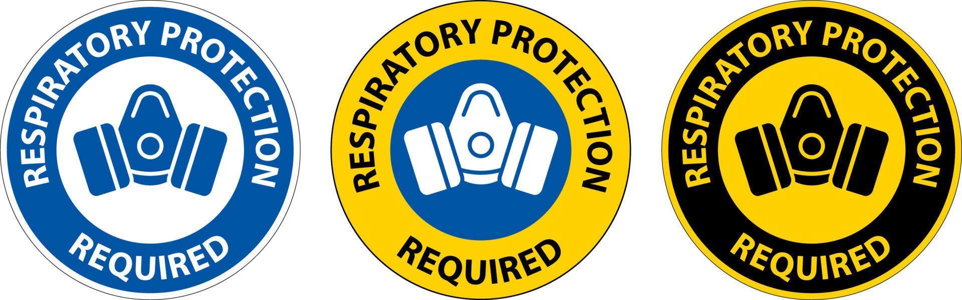 respiratorio protezione necessario cartello su bianca sfondo vettore