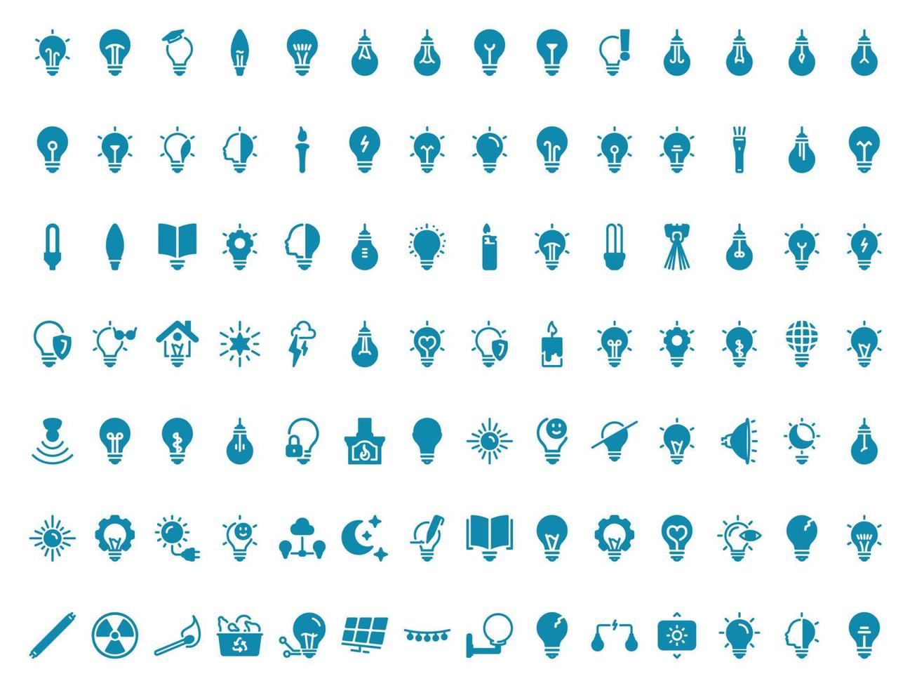 semplice vettore icona su un' tema illuminazione, leggero lampadina e tipi di illuminazione