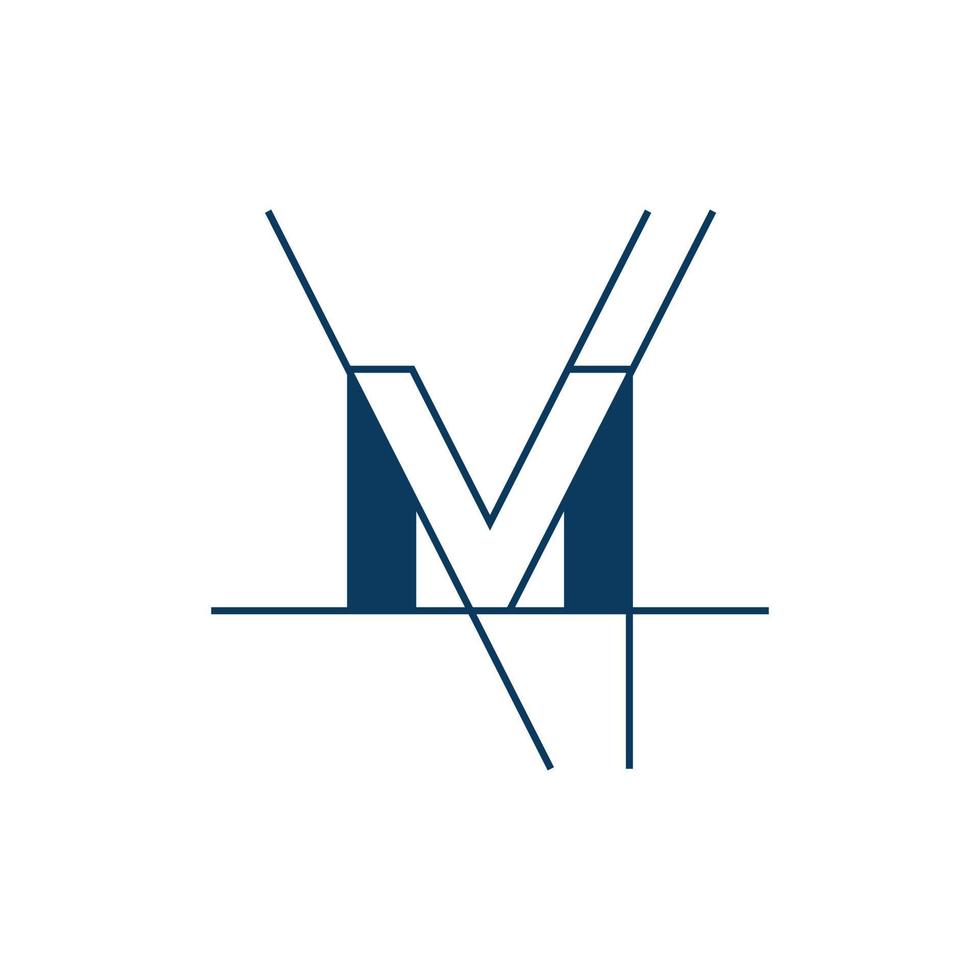 lettera m monogramma architetto linea semplice logo vettore