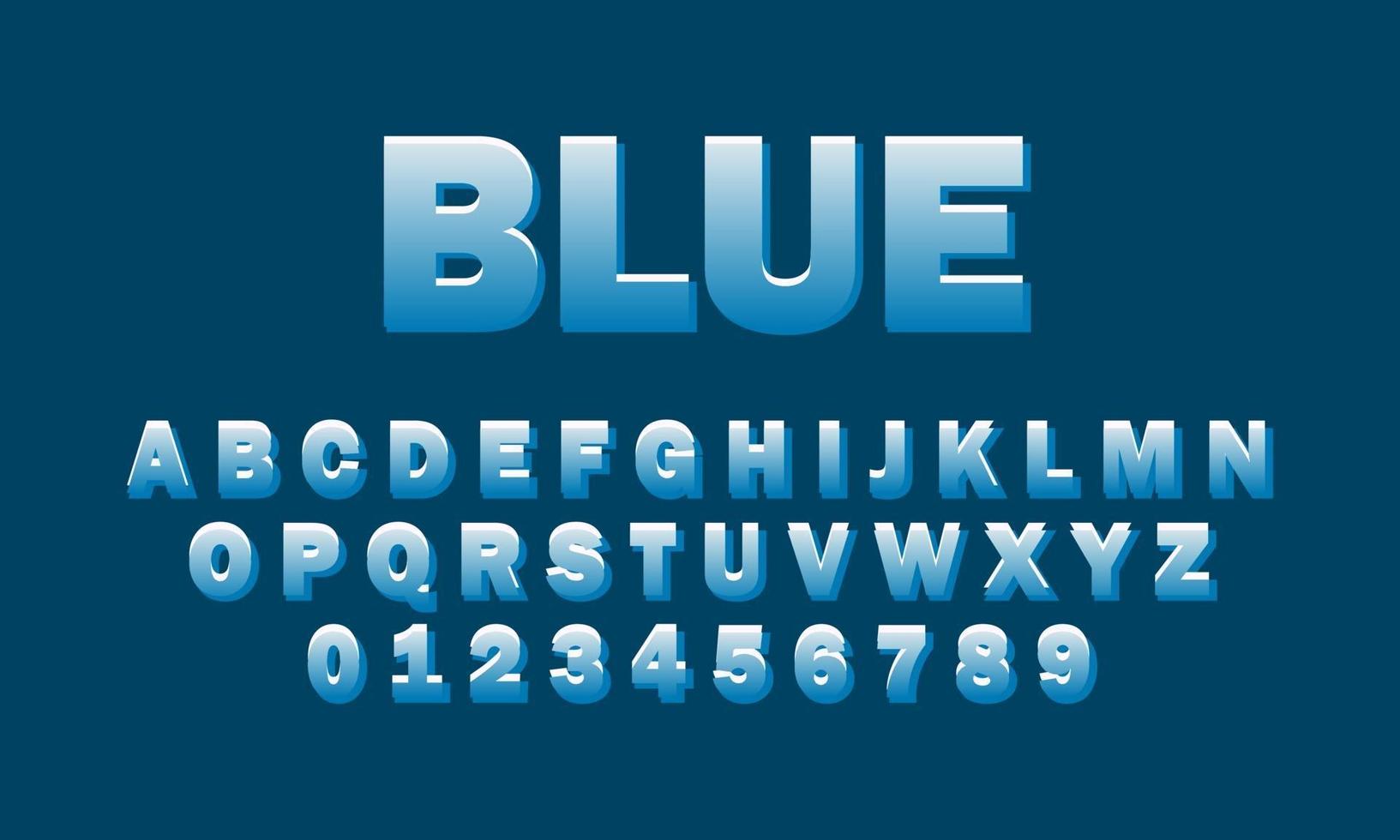 alfabeto di carattere blu vettore