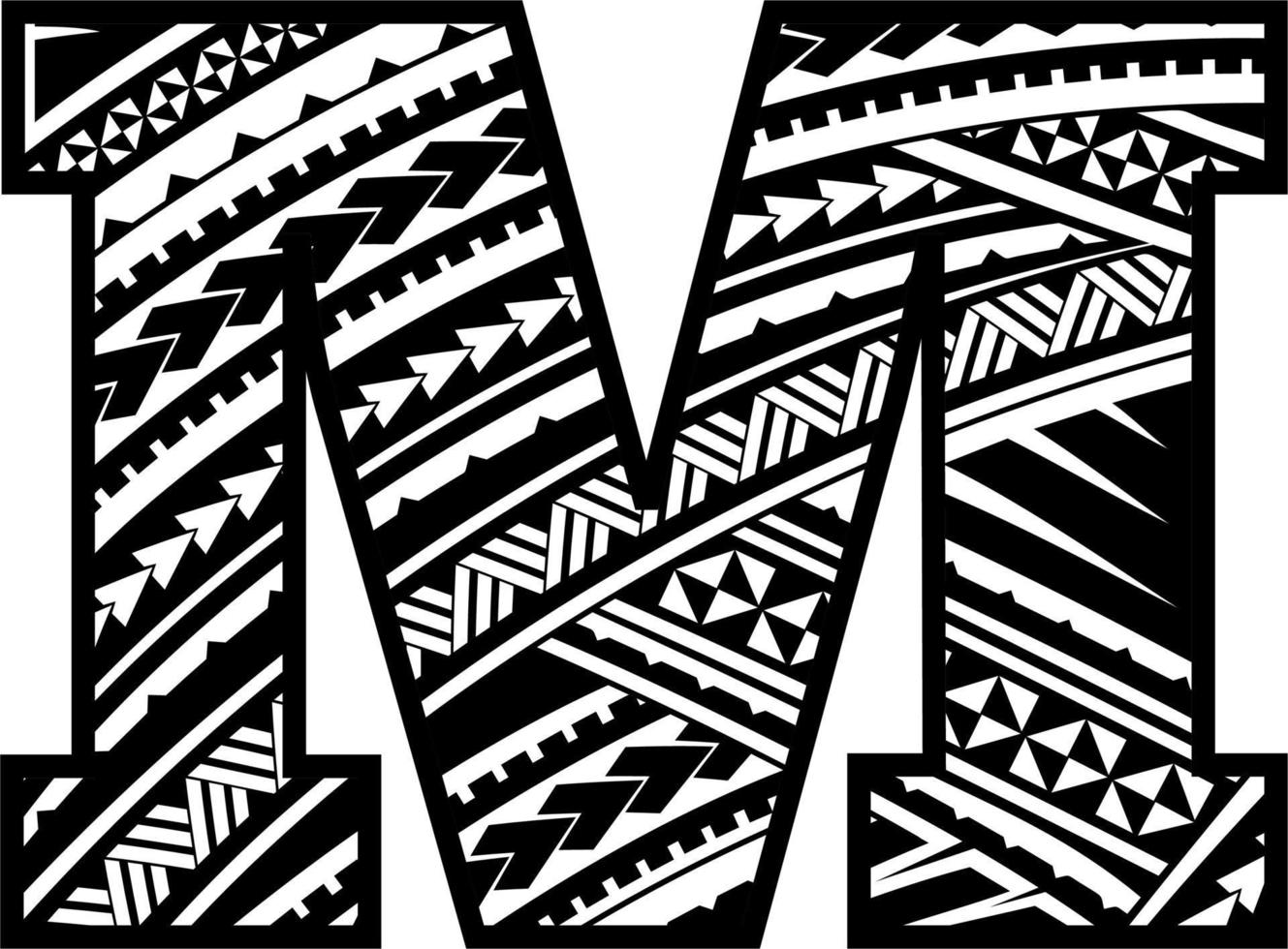 maori mandala inglese alfabeto lettere vettore