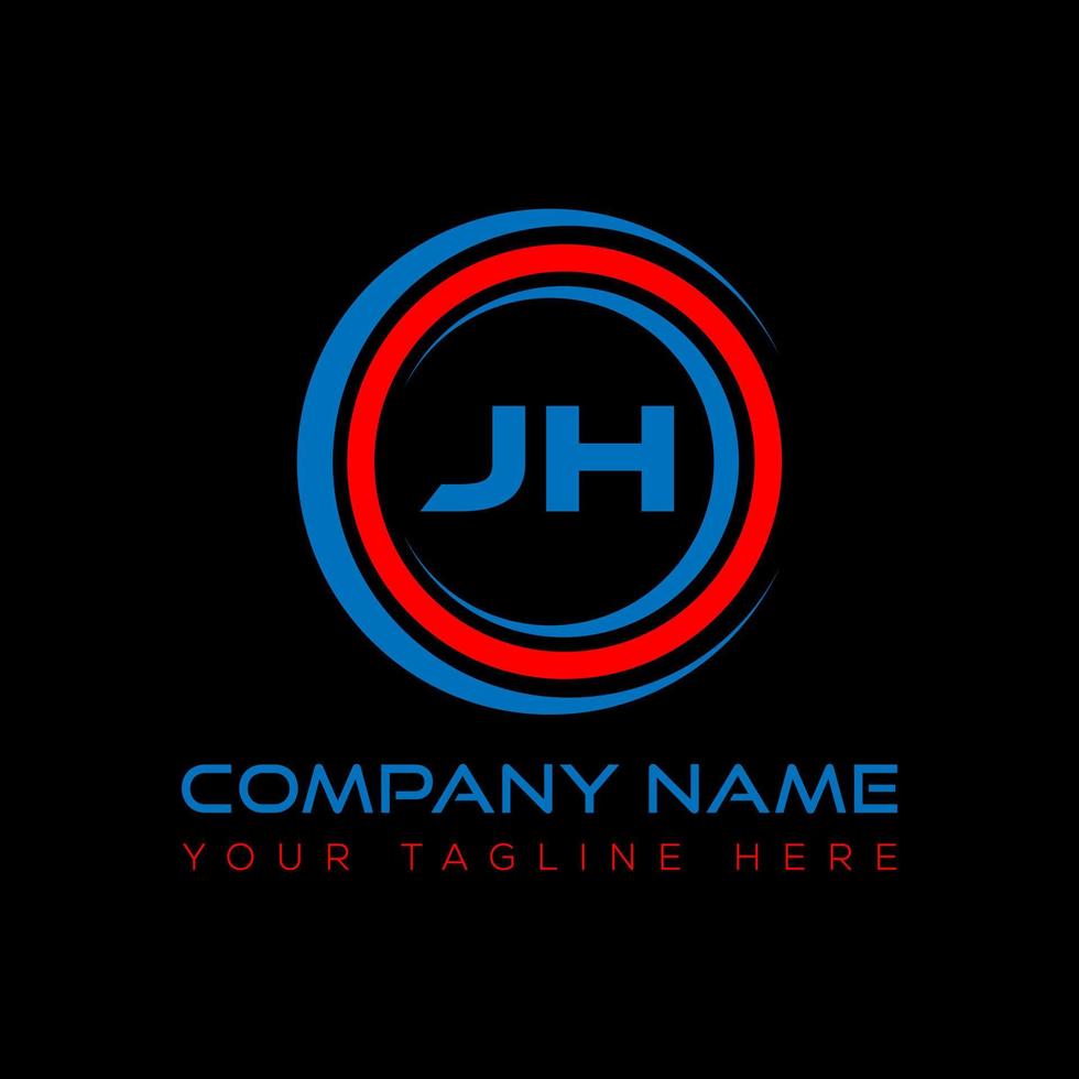 jh lettera logo creativo design. jh unico design. vettore