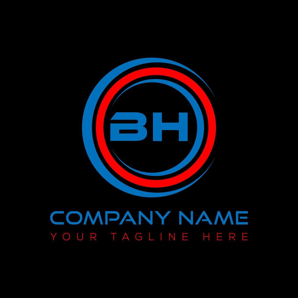 bh lettera logo creativo design. bh unico design. vettore