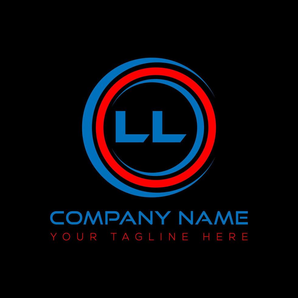ll lettera logo creativo design. ll unico design. vettore