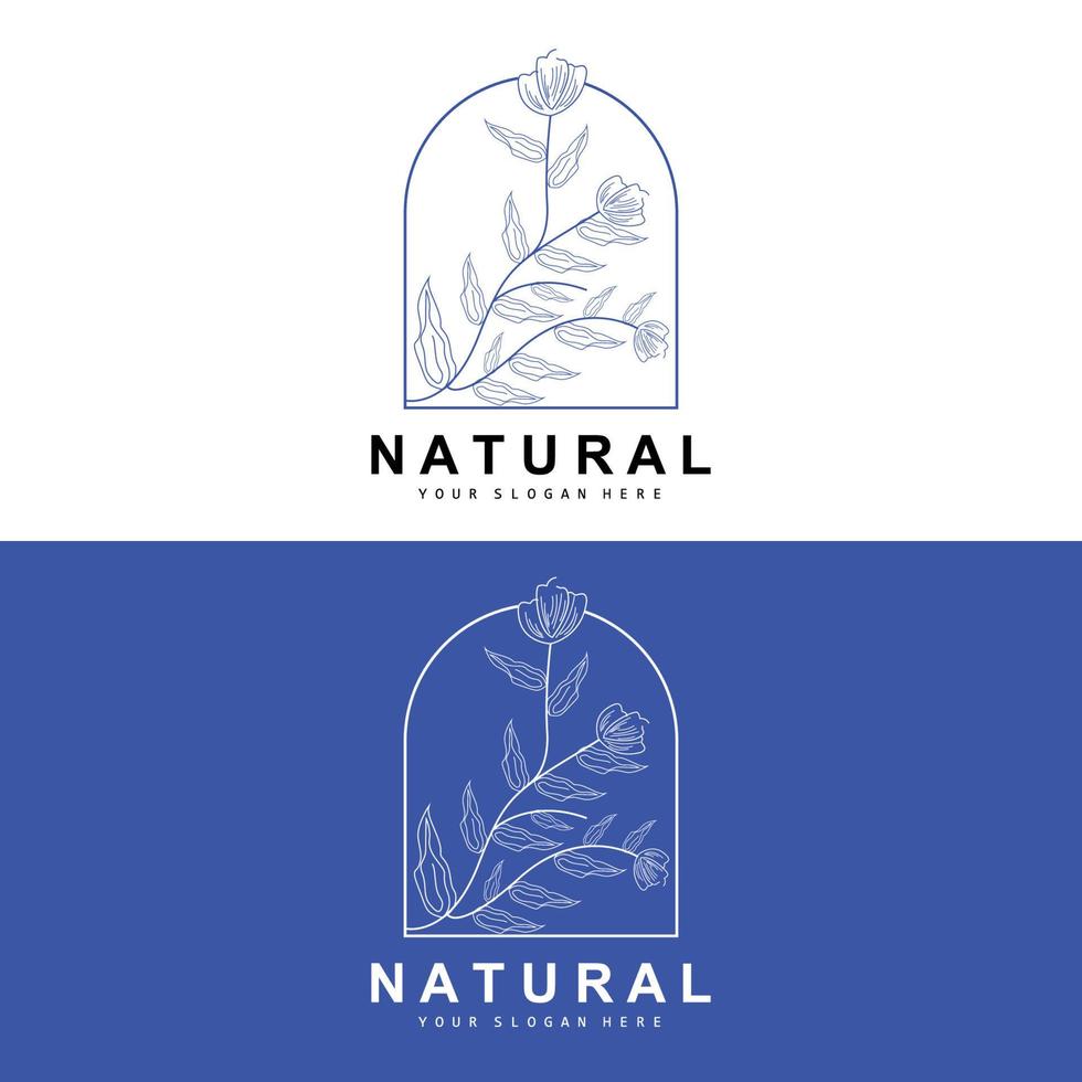 semplice botanico foglia e fiore logo, vettore naturale linea stile, decorazione disegno, striscione, volantino, nozze invito, e Prodotto il branding