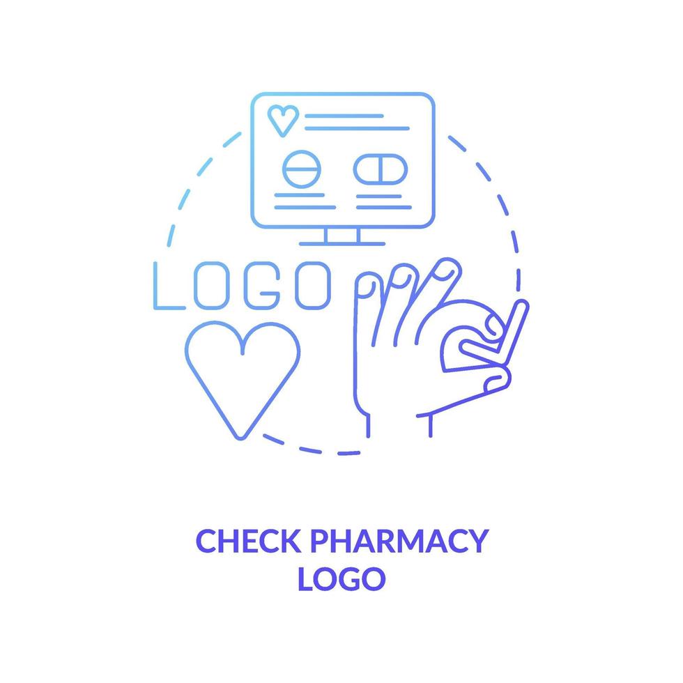 controllare l'icona del concetto di logo della farmacia vettore