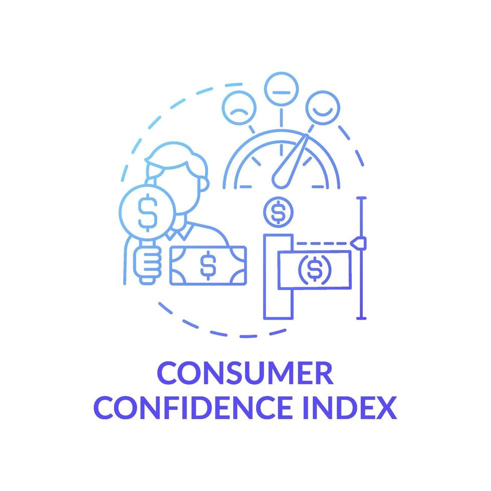 icona del concetto di indice di fiducia dei consumatori vettore