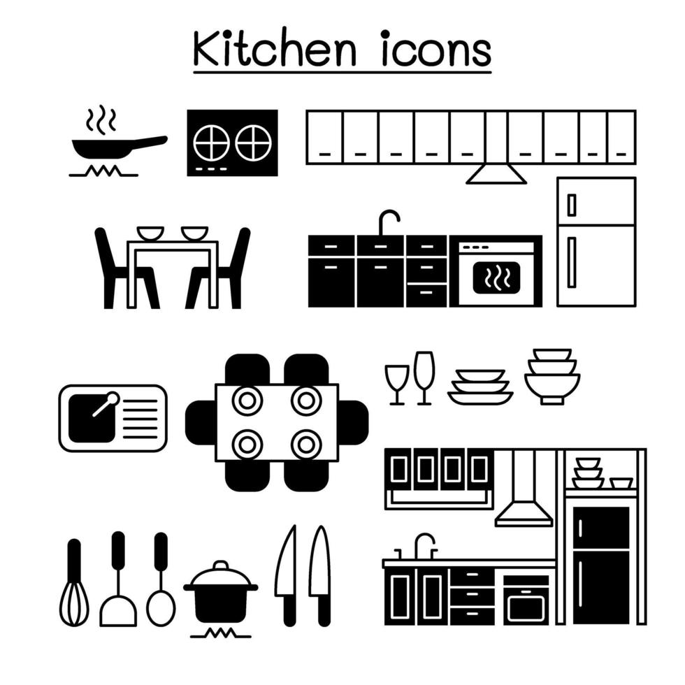 cucina icon set illustrazione vettoriale graphic design