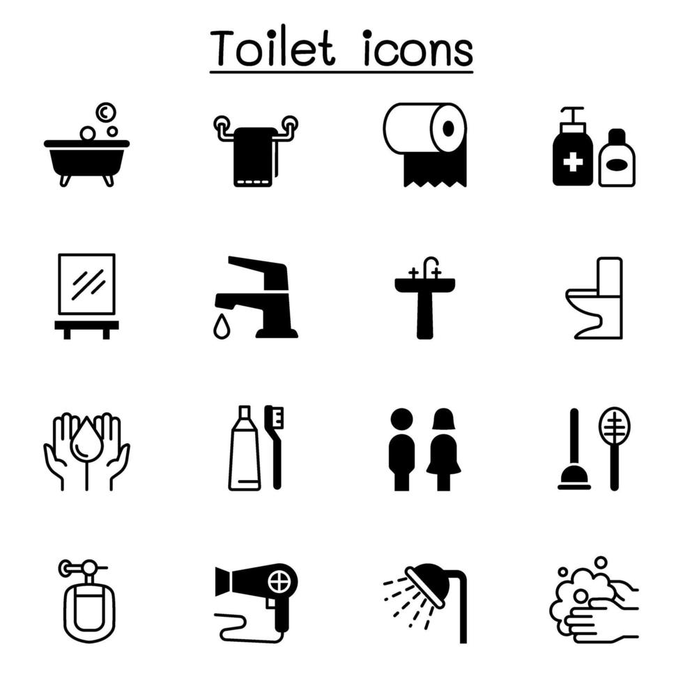 bagno icon set illustrazione vettoriale graphic design