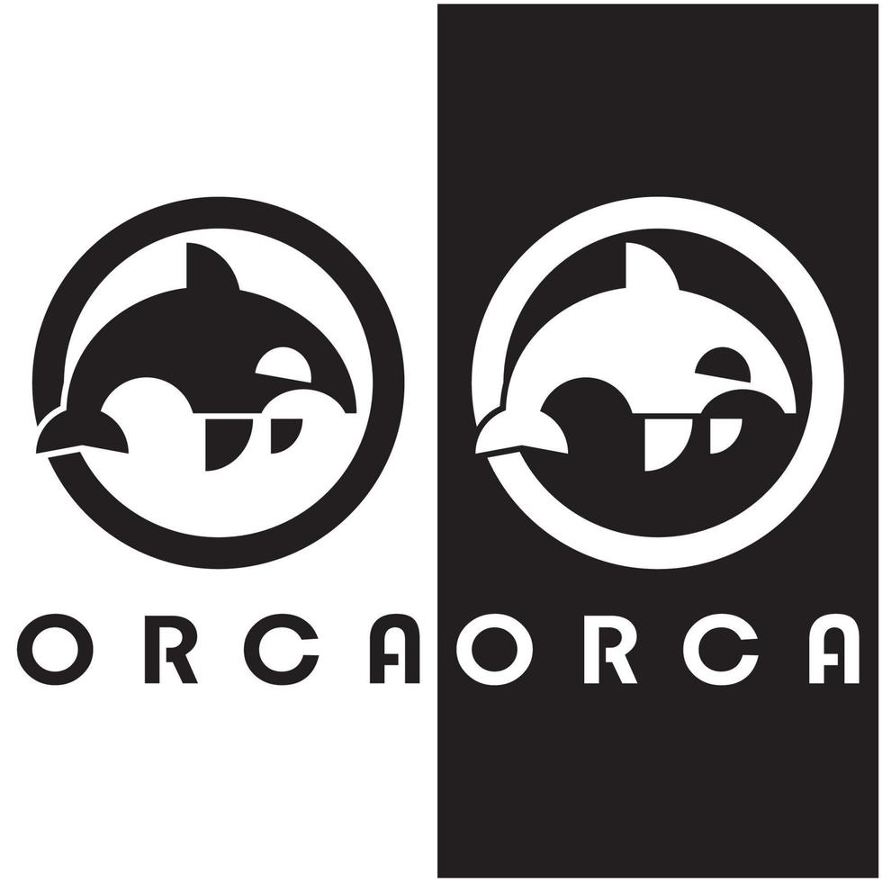 semplice orca balena animale illustrazione logo creativo disegno, uccisore balena, subacqueo animale. logo per attività commerciale, identità e branding, badge, conservazione, ecologia concetto, mare animale protezione, vettore