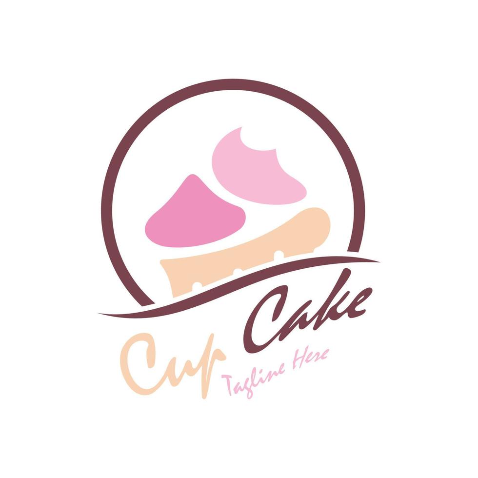 Cupcake logo design vettore illustrazione modello. Cupcake forno icona.torta negozio, pasticcere negozio ,vettore