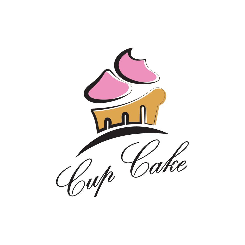 Cupcake logo design vettore illustrazione modello. Cupcake forno icona.torta negozio, pasticcere negozio ,vettore