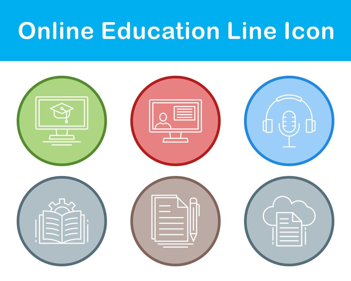 in linea formazione scolastica vettore icona impostato