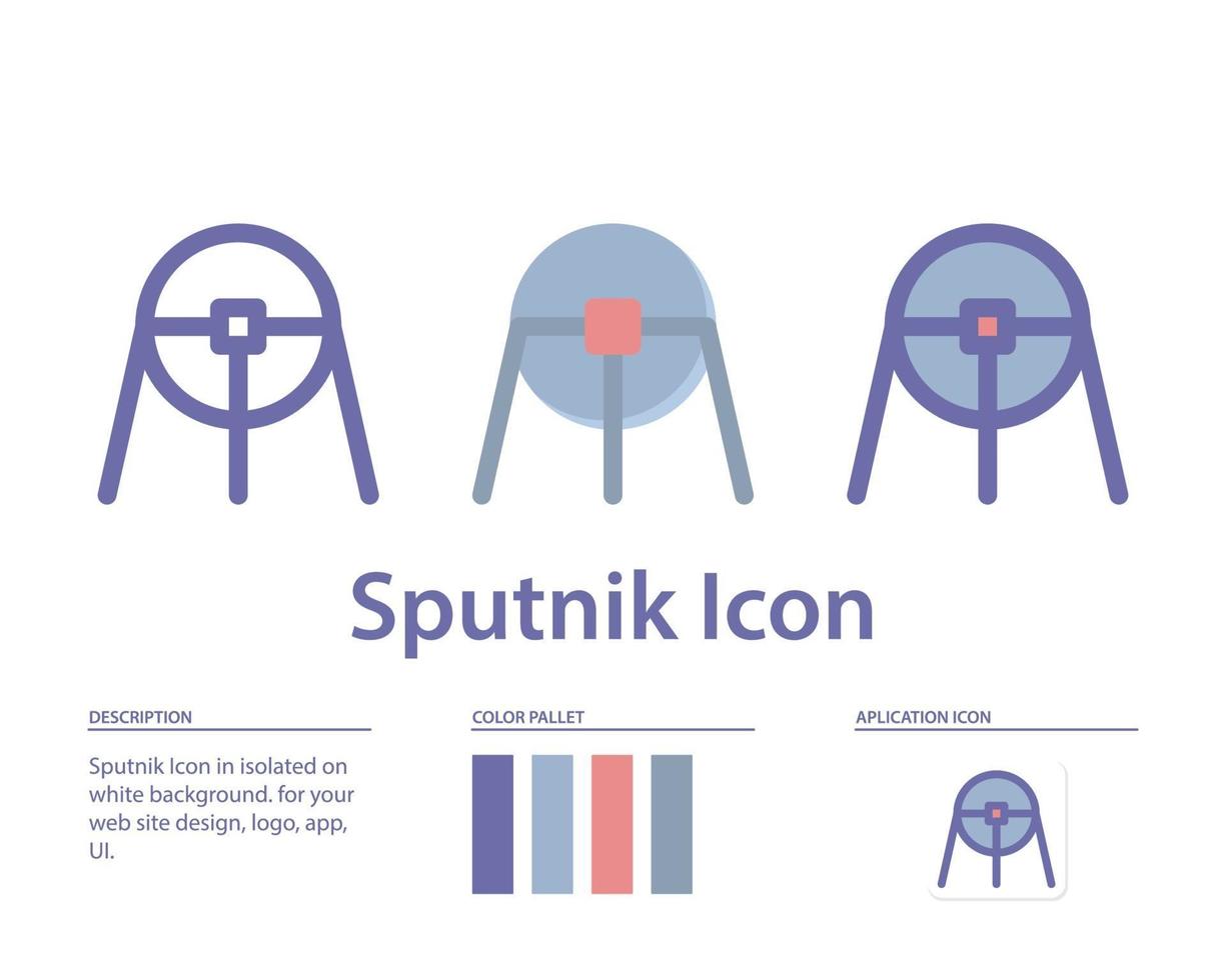 icona di sputnik in isolati su sfondo bianco. per il design del tuo sito web, logo, app, ui. illustrazione grafica vettoriale e tratto modificabile. eps 10.