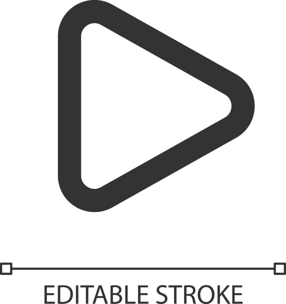 giocare pulsante pixel Perfetto lineare ui icona. musica giocatore sbarra. giocando multimedia file. riproduzione. gui, UX design. schema isolato utente interfaccia elemento per App e ragnatela. modificabile ictus vettore