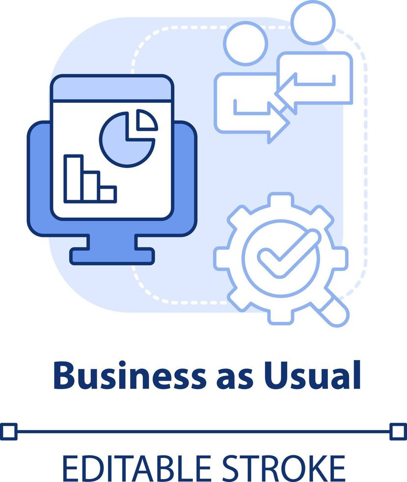 attività commerciale come solito leggero blu concetto icona. gestire e mantenere. palcoscenico di fusione astratto idea magro linea illustrazione. isolato schema disegno. modificabile ictus vettore