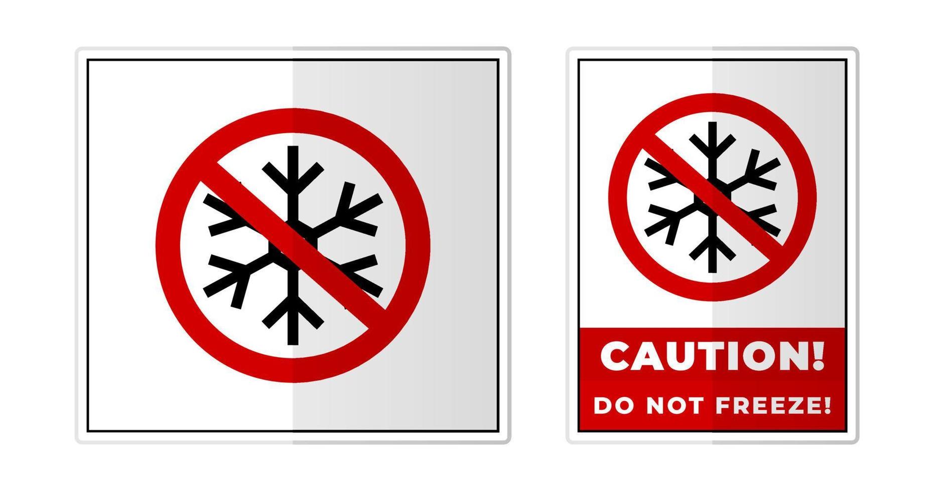 fare non congelare cartello etichetta simbolo icona vettore illustrazione