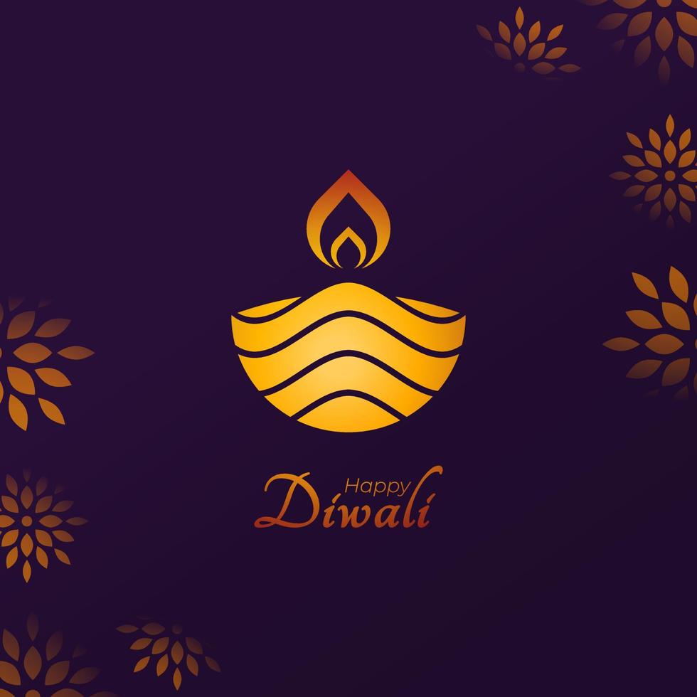 contento Diwali lusso saluto carta per India Festival di luci vacanza invito modello vettore