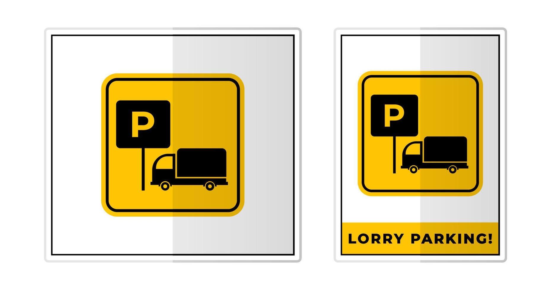 camion parcheggio cartello etichetta simbolo icona vettore illustrazione