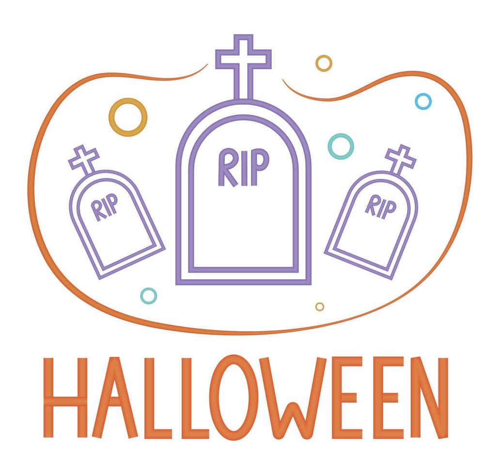 Halloween lettering e pietra sepolcrale vettore