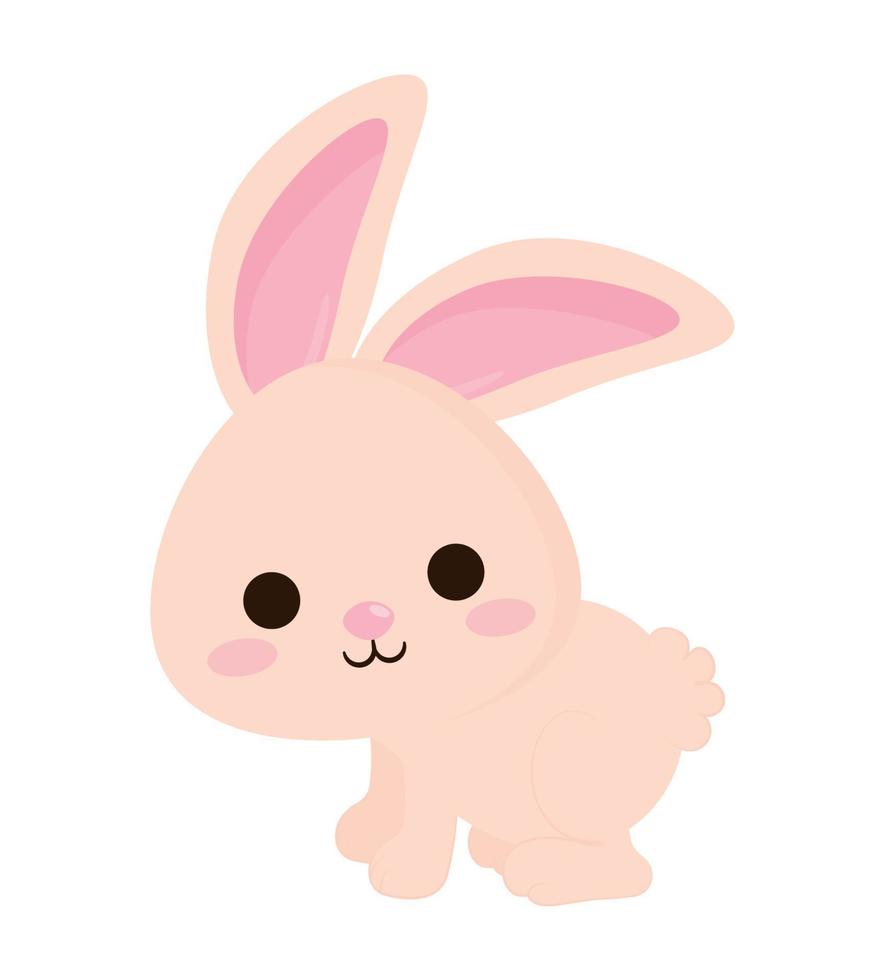 simpatico coniglio rosa vettore