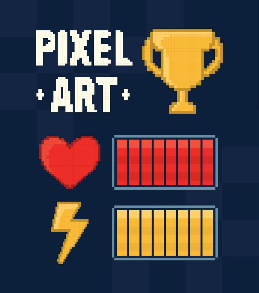 pixel arte barre cartello vettore