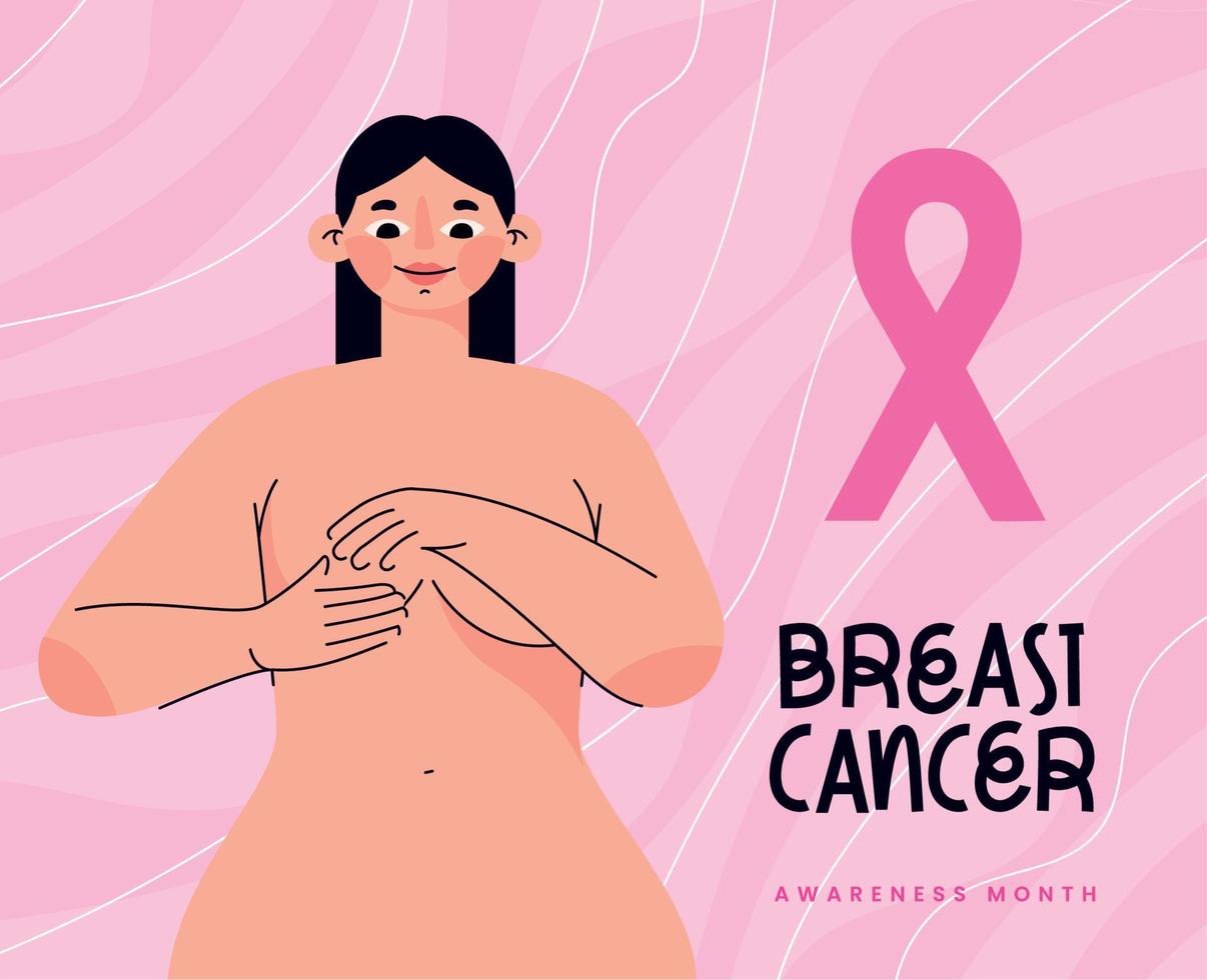 poster di sensibilizzazione sul cancro al seno vettore