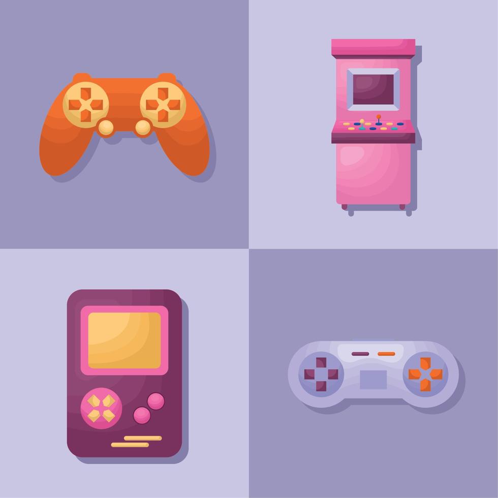 quattro video Giochi elementi vettore
