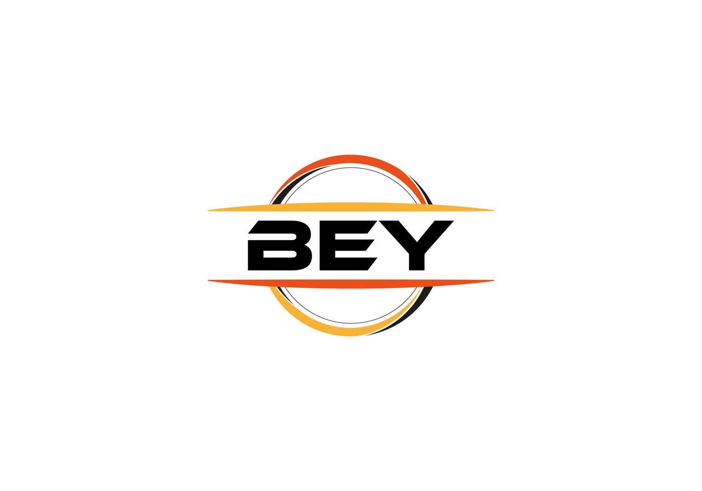 bey lettera reali ellisse forma logo. bey spazzola arte logo. bey logo per un' azienda, attività commerciale, e commerciale uso. vettore