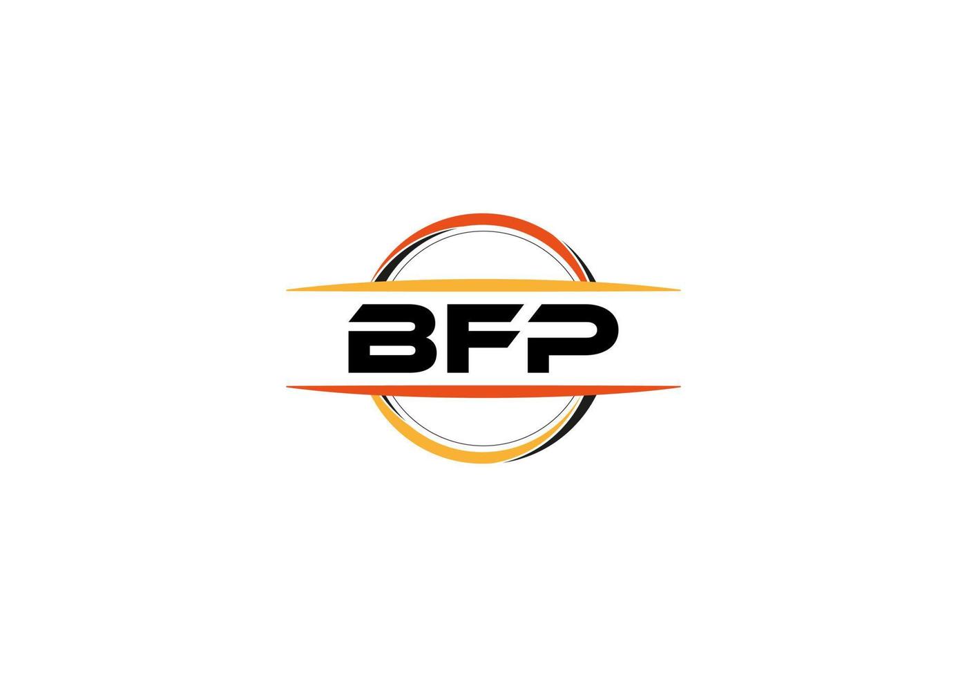 bfp lettera reali ellisse forma logo. bfp spazzola arte logo. bfp logo per un' azienda, attività commerciale, e commerciale uso. vettore
