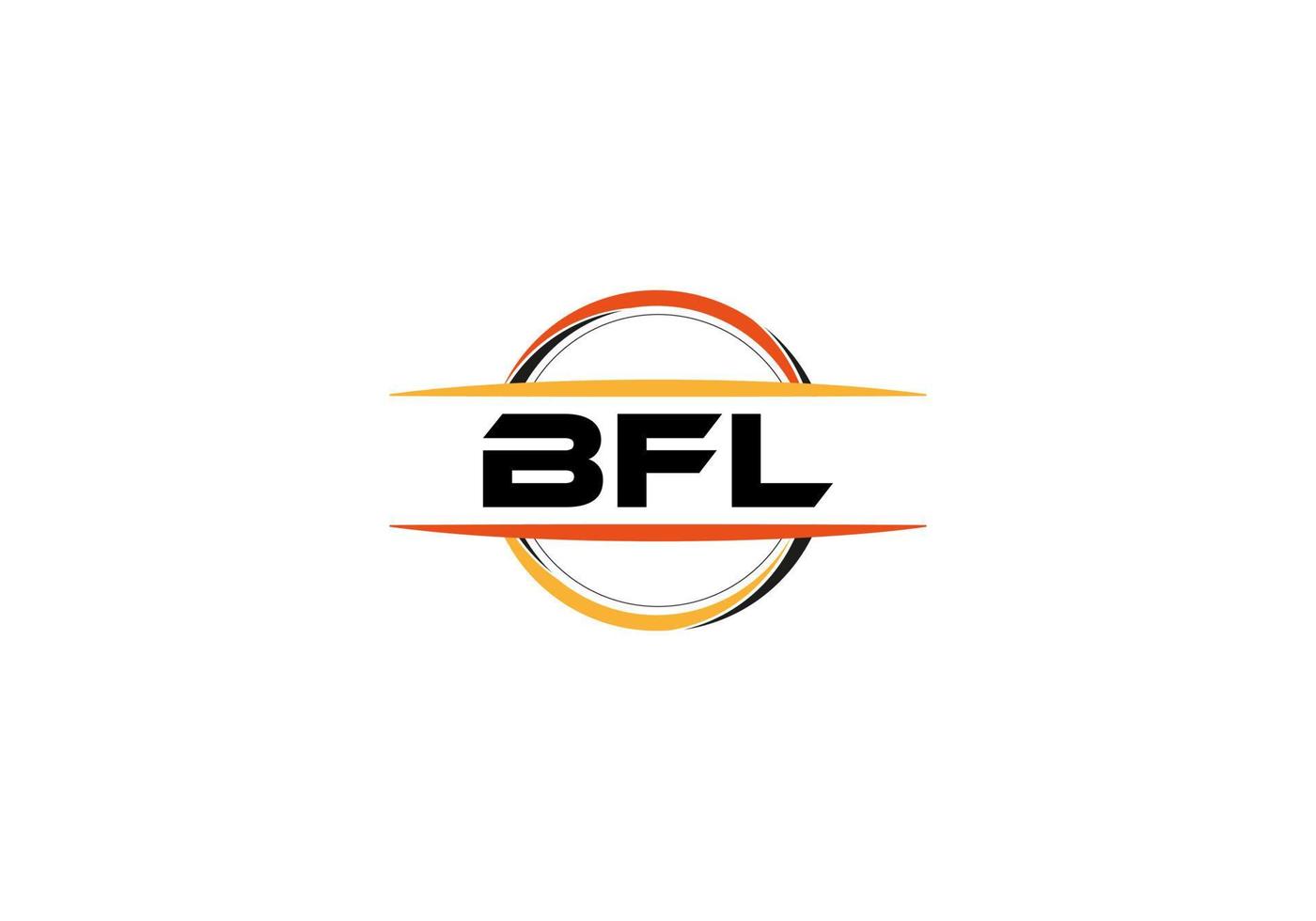 bfl lettera reali ellisse forma logo. bfl spazzola arte logo. bfl logo per un' azienda, attività commerciale, e commerciale uso. vettore