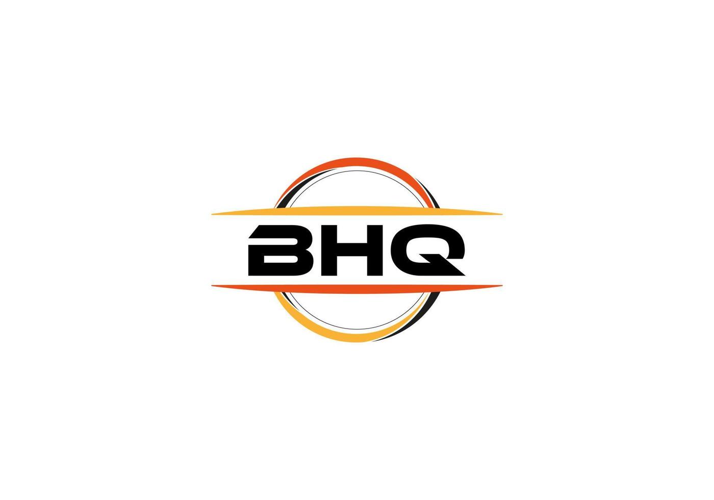 bhq lettera reali ellisse forma logo. bhq spazzola arte logo. bhq logo per un' azienda, attività commerciale, e commerciale uso. vettore